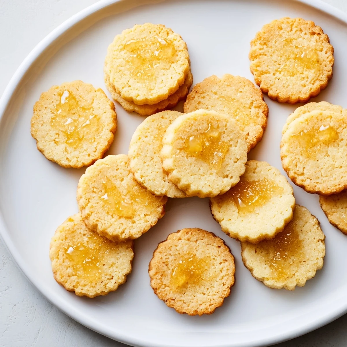Freshly made Honey Butter Shortbread Cookies with a hint of honey, perfect for gifting or a dessert.