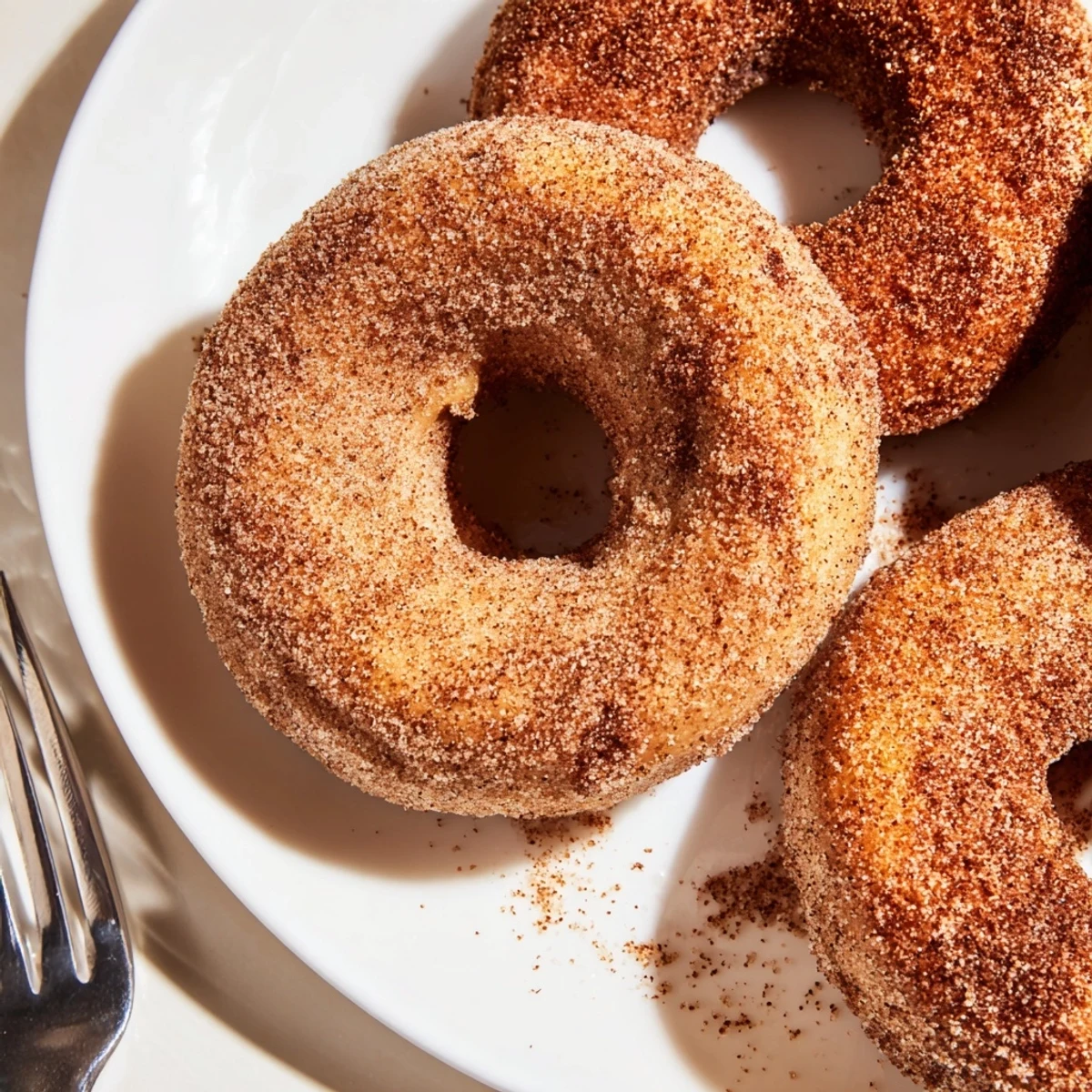 Freshly baked cinnamon-sugar donuts ready to eat, a delightful and simple recipe for breakfast.