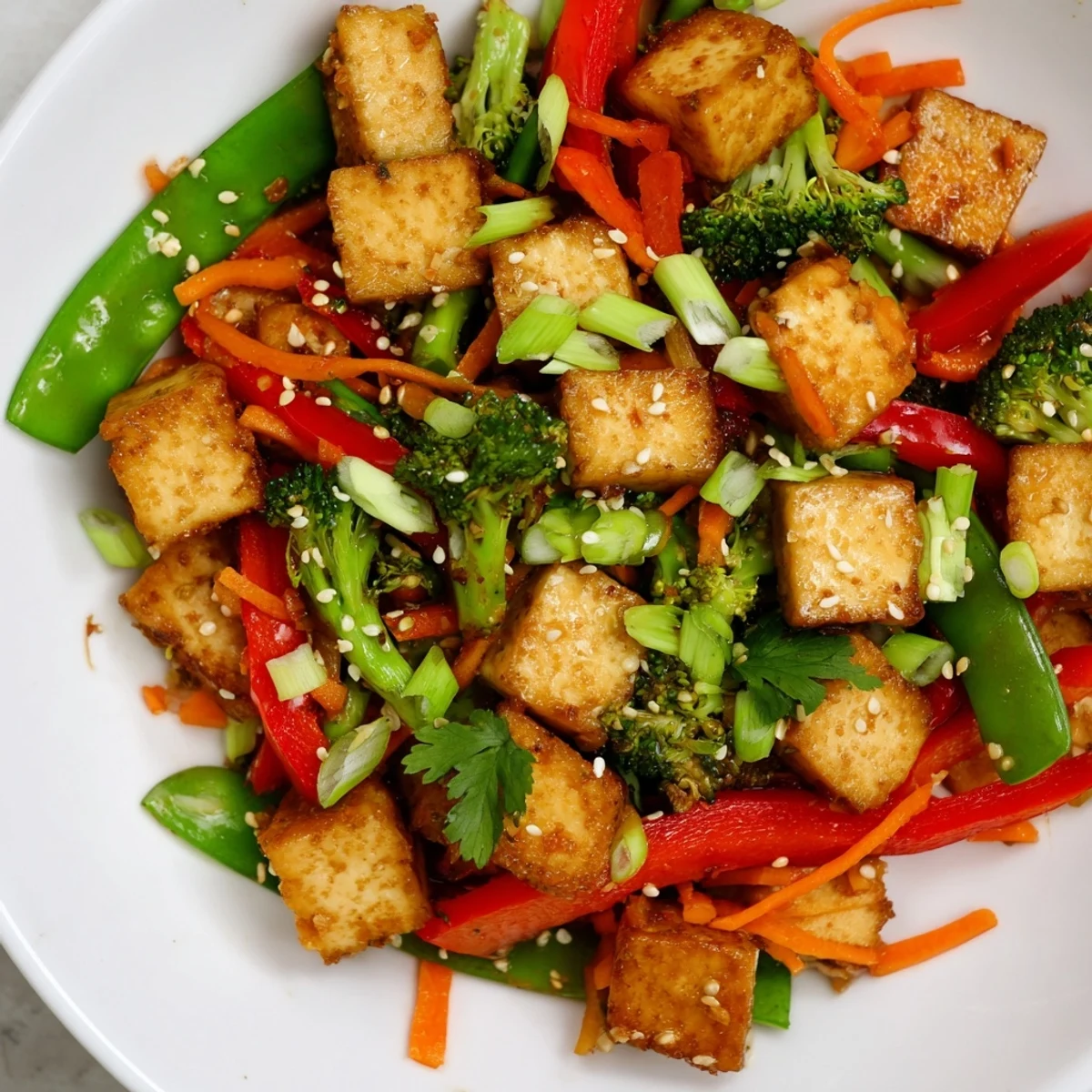 Imagine steaming Sesame Ginger Tofu Stir-Fry—a vegetarian delight with perfectly cooked noodles and vibrant garnishes.