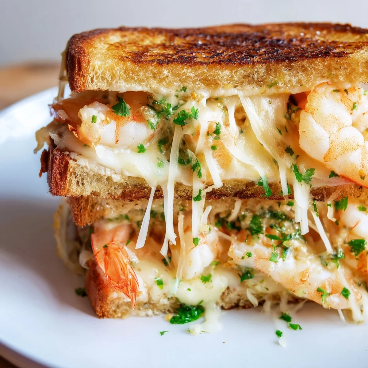 Quick Shrimp Grilled Cheese, golden and oozing with melted cheese, a simple yet satisfying meal.