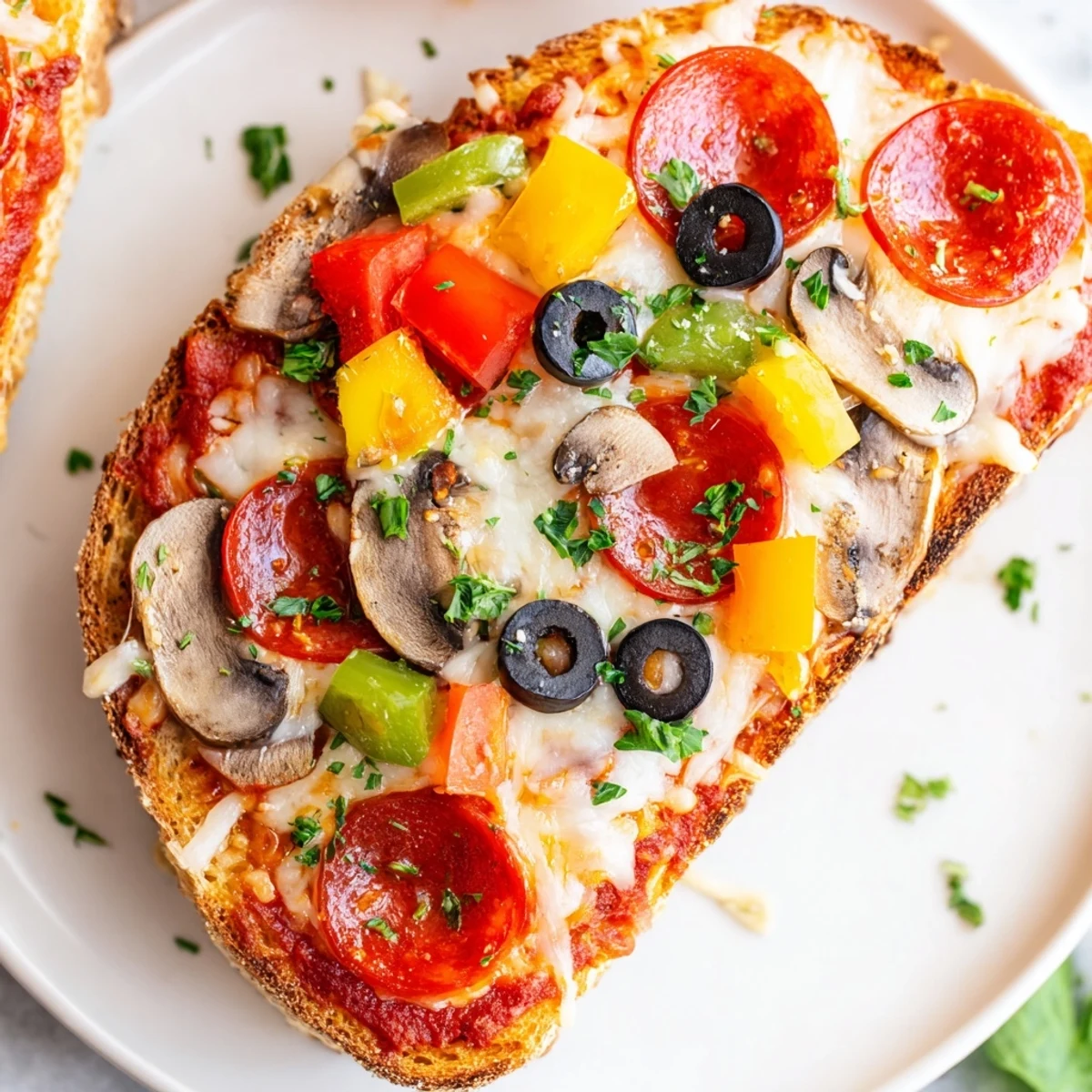 Cheesy Air Fryer Pizza Toast with crispy, golden edges, an easy and satisfying Italian-inspired meal.