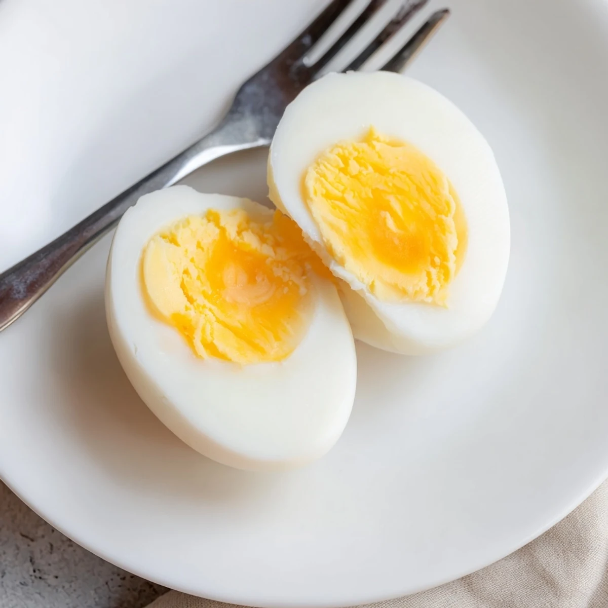 Freshly air fried Boiled Eggs, shown ready to eat, a simple breakfast or snack recipe.