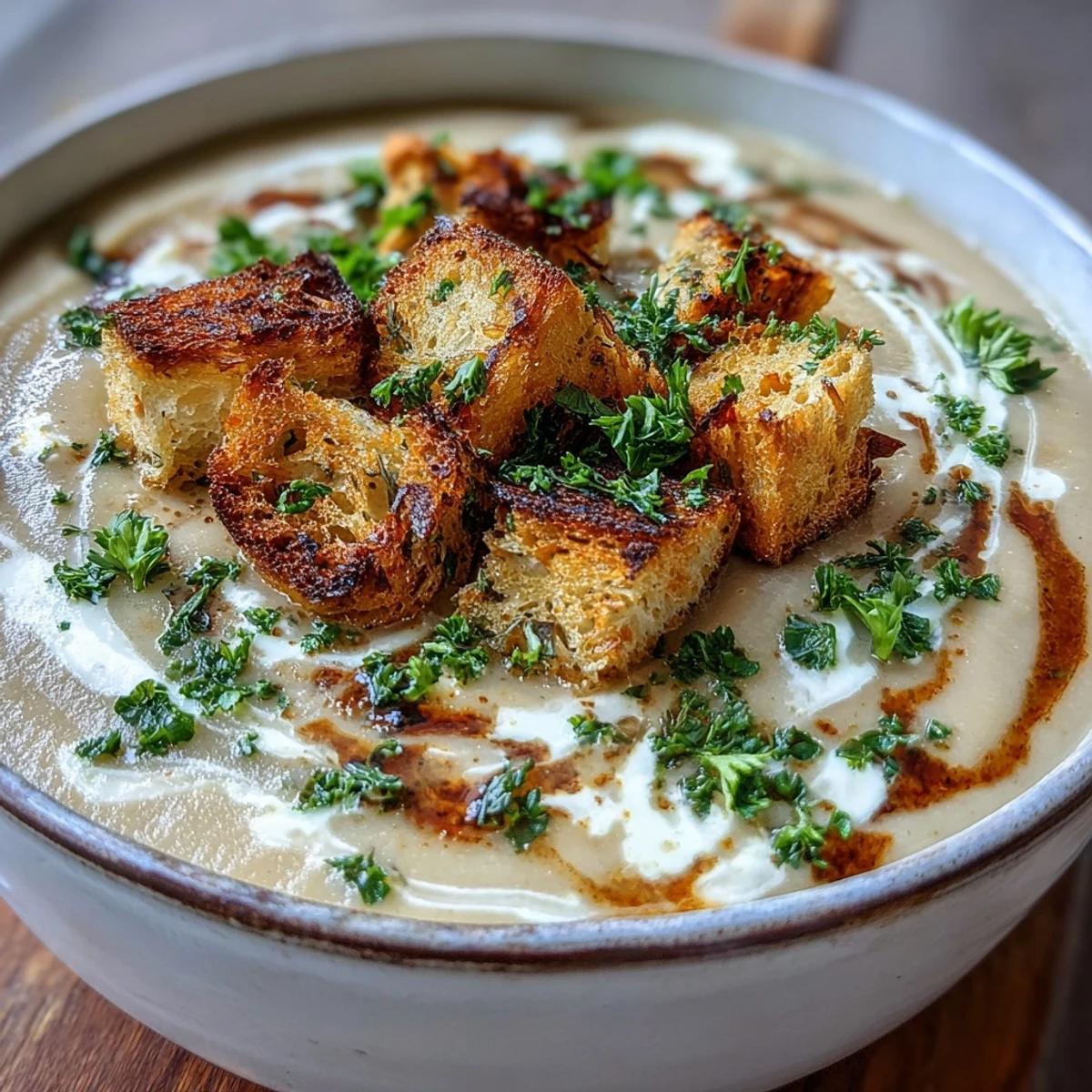 Close-up of golden roasted garlic cloves ready to be blended into creamy Roasted Garlic Soup.