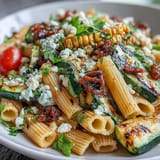 Pasta Salad Grilled Zucchini Cotija