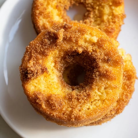 Golden-brown 1-Minute Air Fryer Donuts, crispy outside, fluffy inside, tossed in cinnamon sugar, ready to eat!