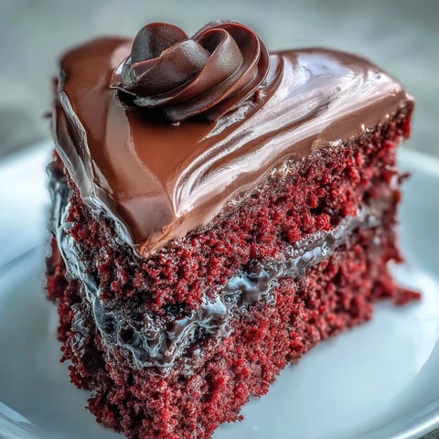 Plated Red Betty Boop Heart Cake with a velvety cream cheese frosting and a dark chocolate silhouette.