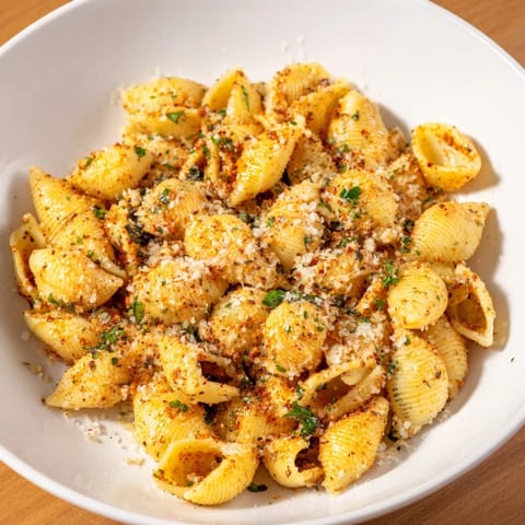 Air-fried pasta gnocchi with Parmesan offers a tempting, crunchy texture, perfect for dipping.