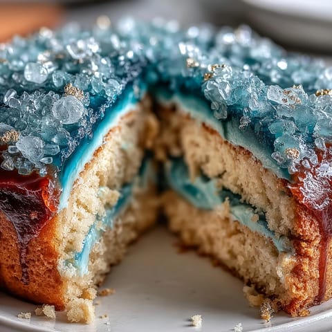 Teal Gold Geode Graduation Cake