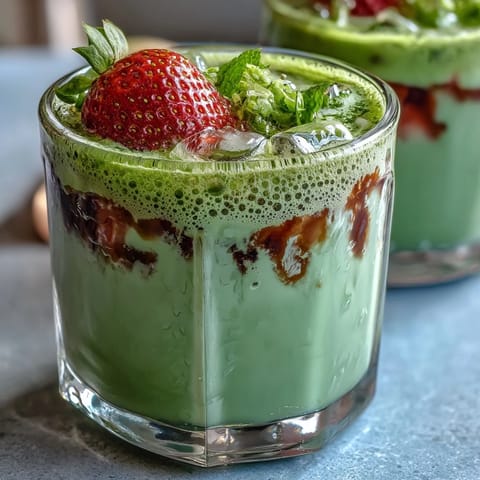 Strawberry Matcha Oat Latte