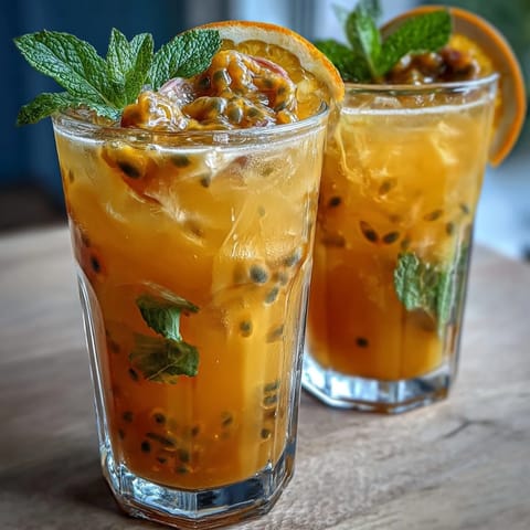 Tropical Sunrise Mocktail Passionfruit Orange