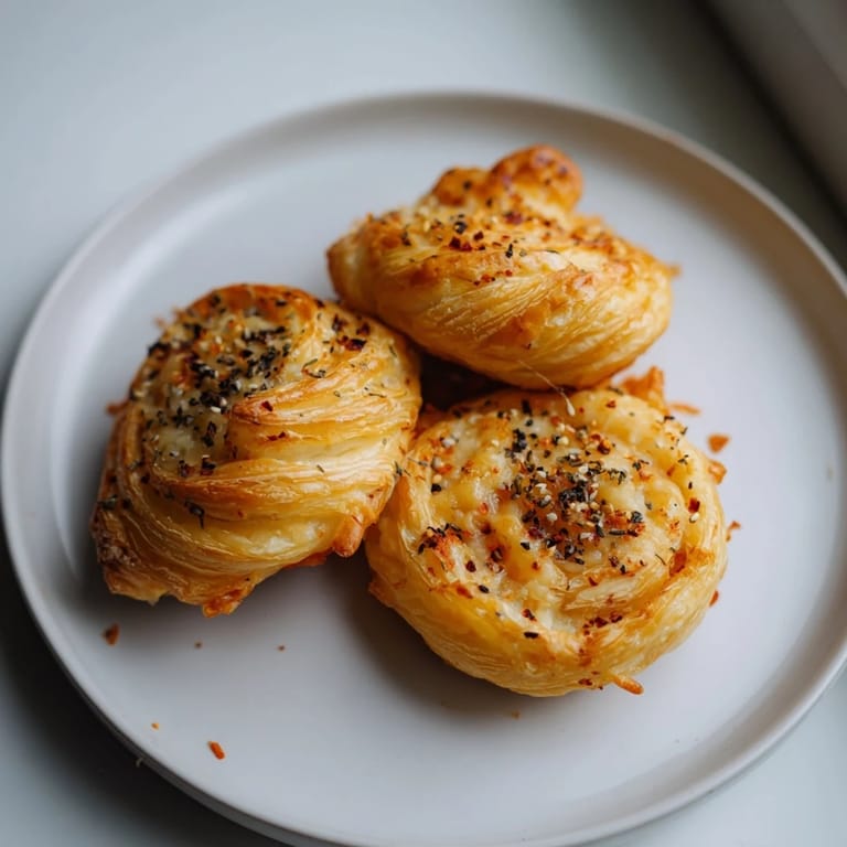 Freshly baked Cheese and Spice Puff Pastry Bites, ideal appetizers, with steam rising, promising a flavorful experience.