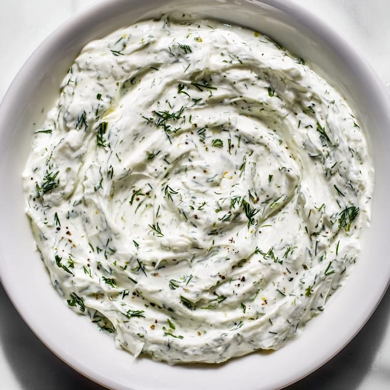 A vibrant bowl of Greek Yogurt Herb Dip, full of fresh herbs ready to serve.
