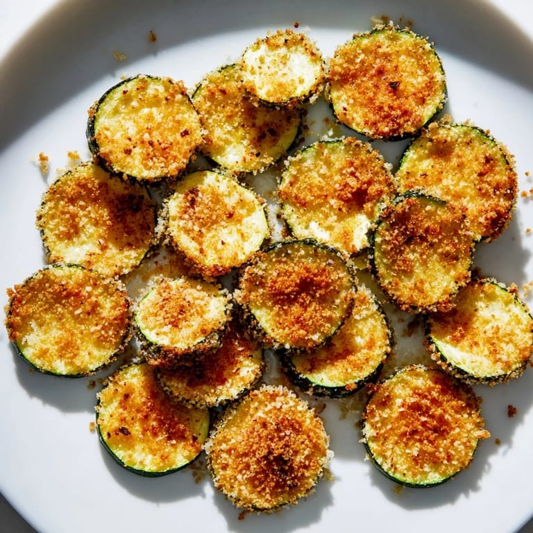 Freshly made Zucchini Chips, perfectly breaded and air-fried until delightfully crunchy, a vegetarian delight.