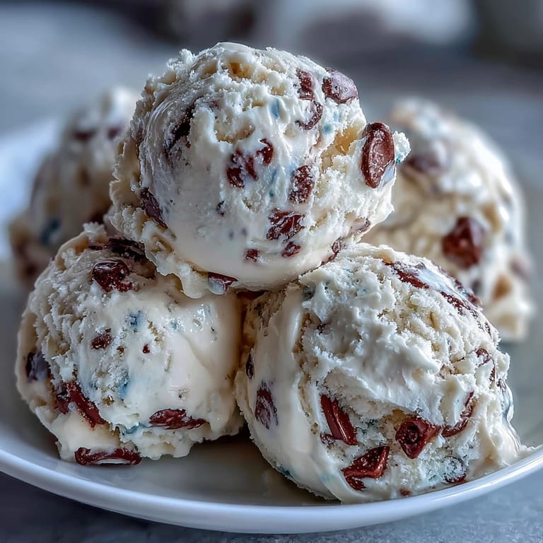 Scoopable Greek Yogurt Cookie Dough topped with chocolate chips, prepared egg-free and chilled for a rich, safe-to-eat treat.