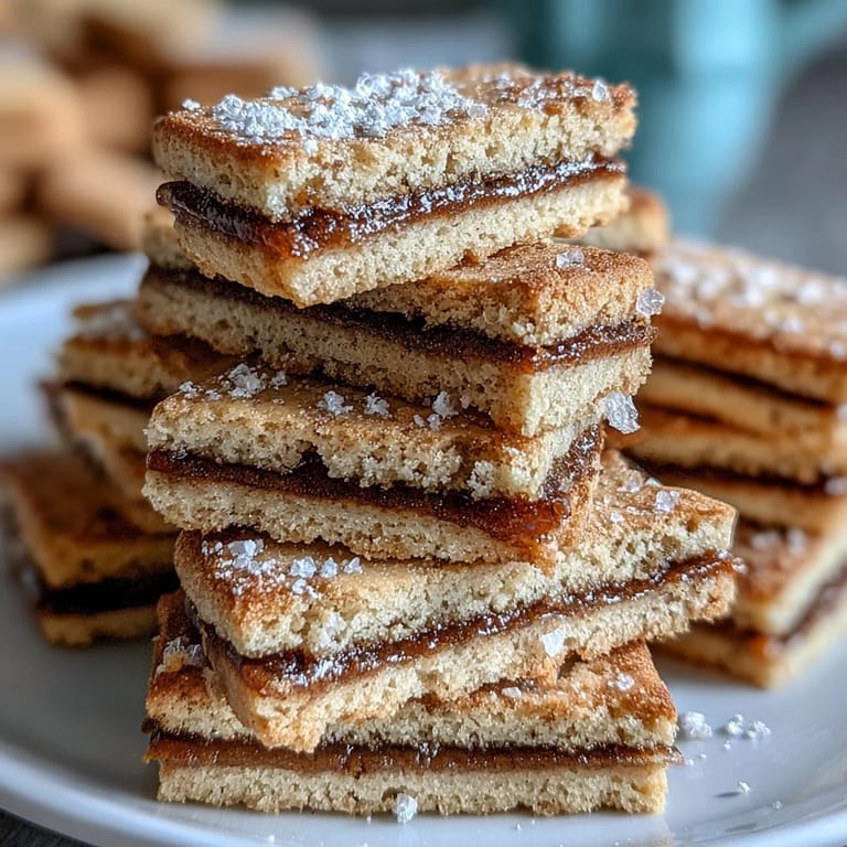 Two Hojicha Shortbread cookies dipped in chocolate, resting on a rustic wooden board.