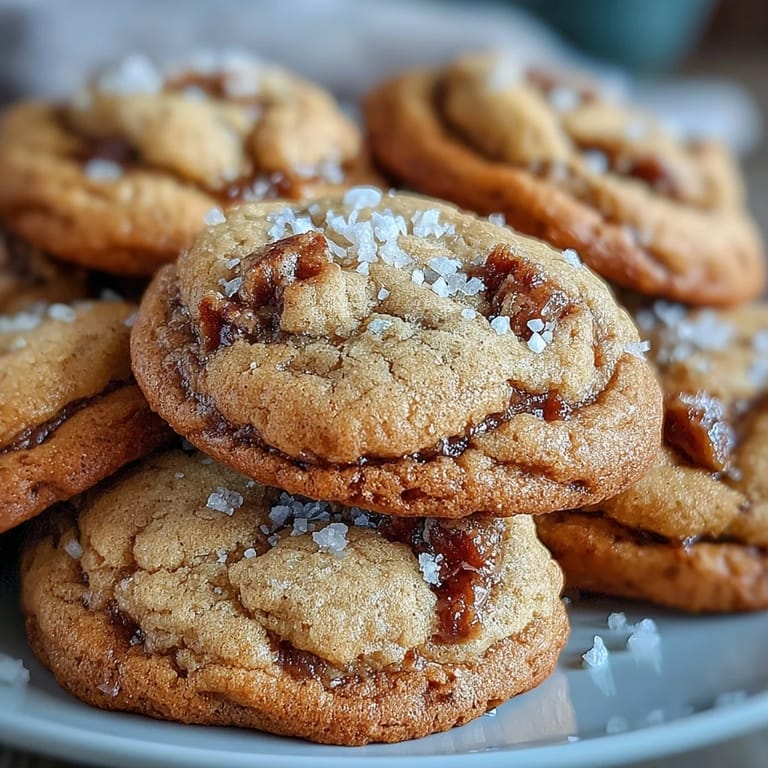 Freshly baked Hojicha and Brown Butter Cookies stacked on a wooden board, showcasing rich roasted tea color. 