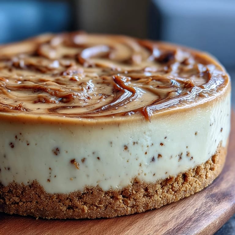 Close-up of marbled Hojicha Cheesecake revealing a smooth texture and deep roasted green tea flavor.