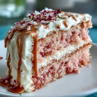 Bridal Shower Rosé Velvet Cake with Gold Drip: A stunning pink cake with rich cream cheese frosting and a luxurious gold drip, perfect for bridal showers.